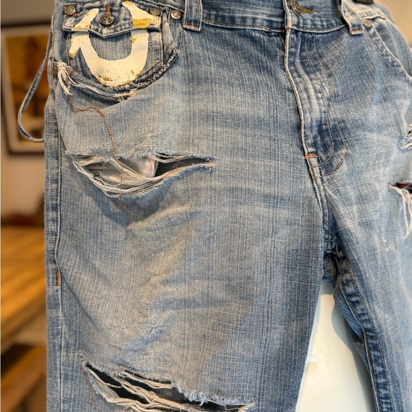 True Religion Blue Denim Shorts - Picture 2 of 9